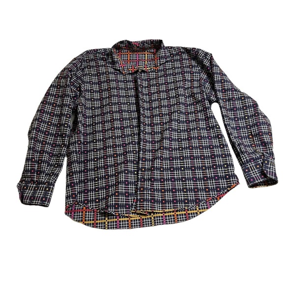 Vluxe By Lucky Nahum Reversible long sleeve button down 2XL Colorful Checked - Picture 7 of 12